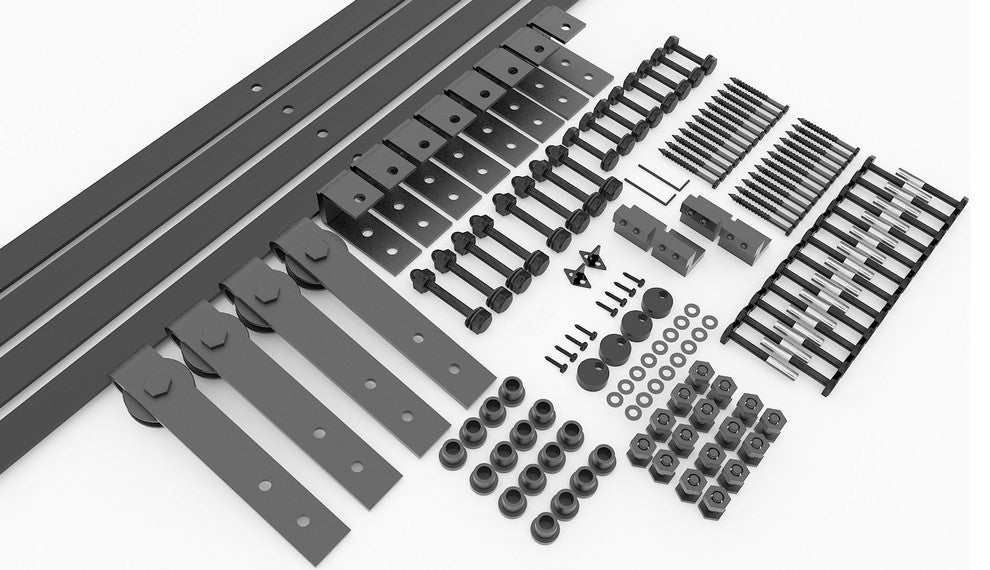 Sliding Barn Door Hardware, U Bracket Bypass, Classic Design, 7.5'