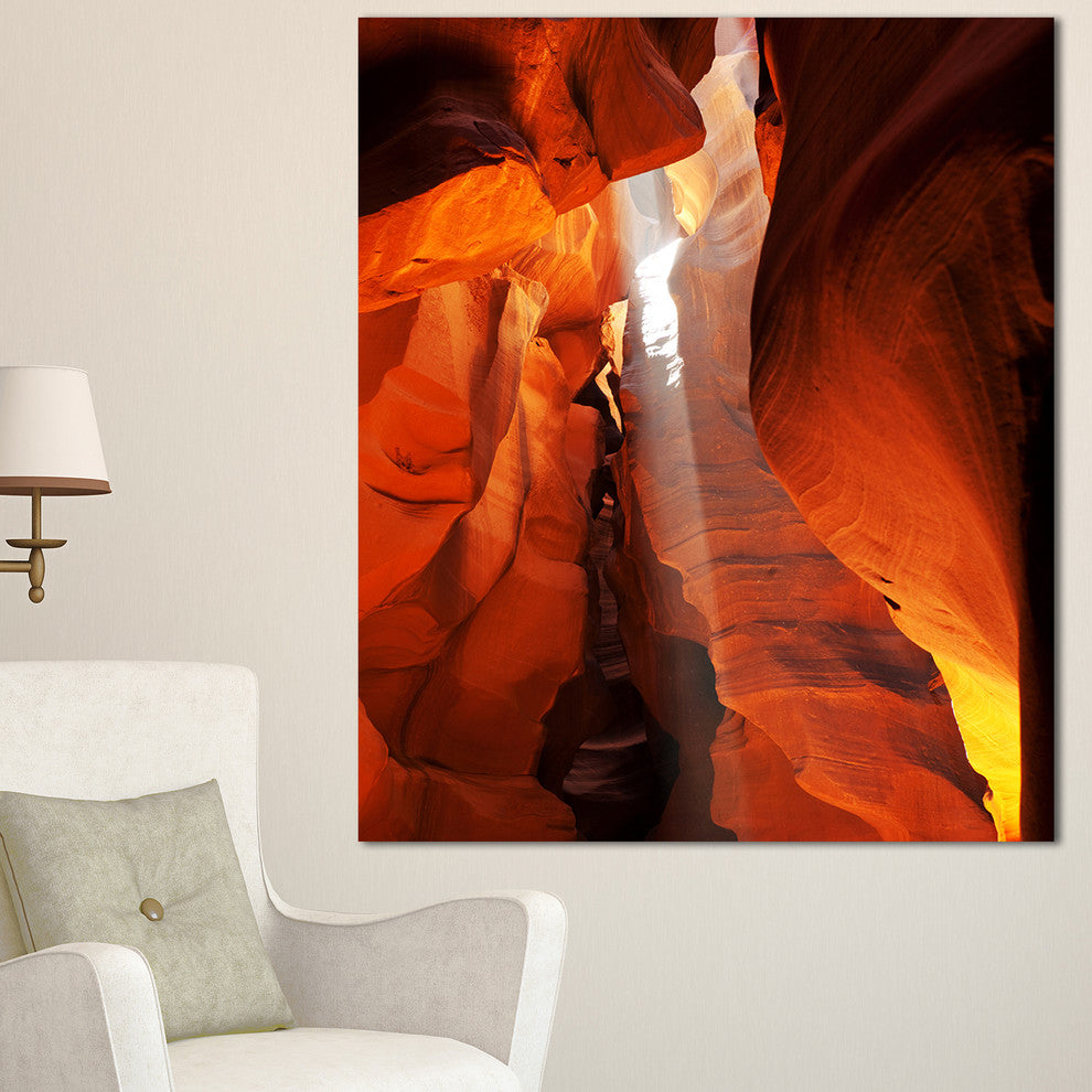 Antelope Canyon in Sunlight Rays, African Landscape Canvas Art, 30"x40"