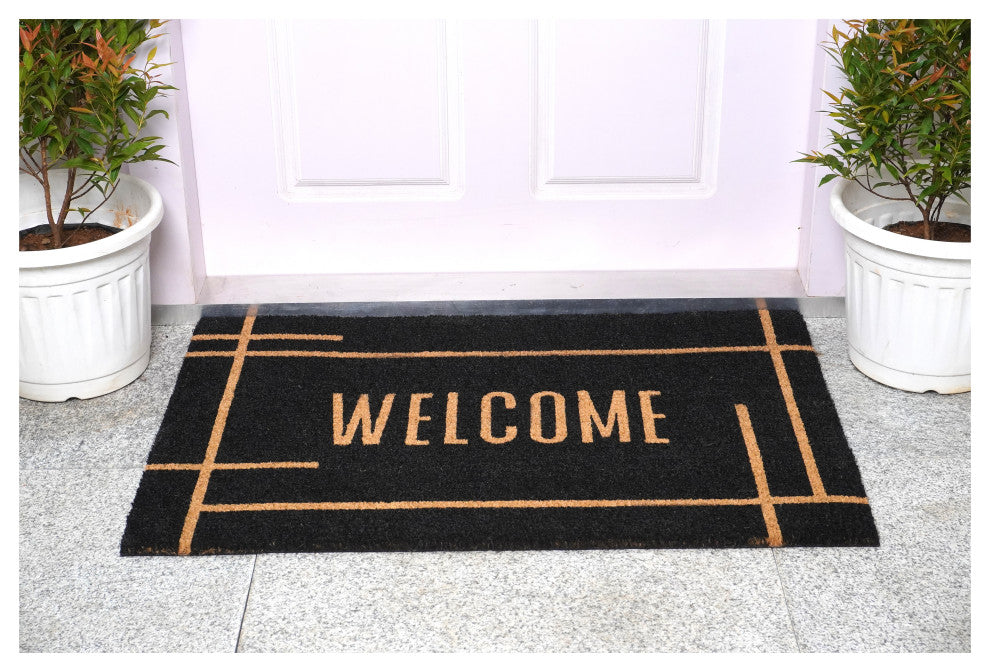 Calloway Mills Modern Black Welcome Doormat, 36x72