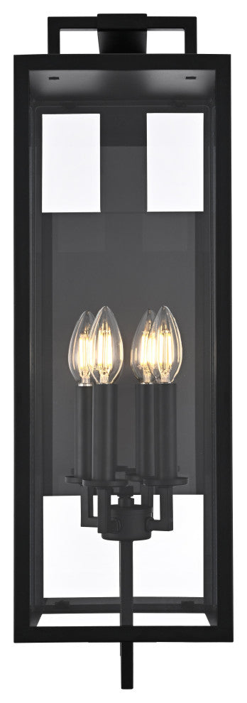 Home Living 8" Outdoor Wall Sconce, Black