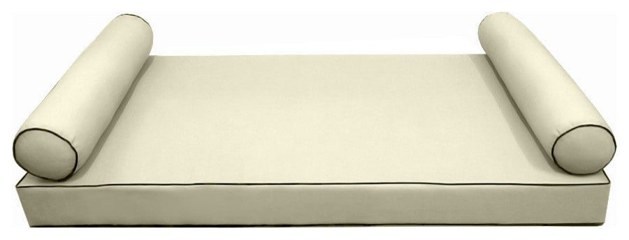 Style5 Queen Contrast Pipe Outdoor Mattress Bolster SlipCover COMPLETE SET AD005