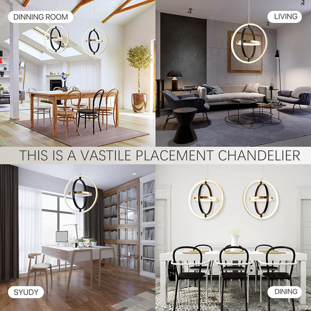 Modern LED Chandelier Adjustable Globe Pendant Light Fixture