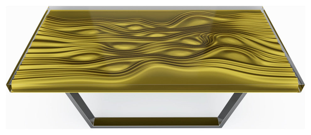 Modern Bubbles Coffee Table, Gold, W: 27.5" 70cm X L: 55.1" 140cm