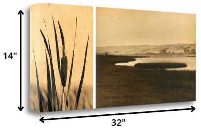 32" By the Water Sepia Tone Giclee Wrap Canvas Wall Art