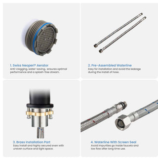 Circular Single Handle High-arc Bathroom Sink Faucet With Drain, Matte Black