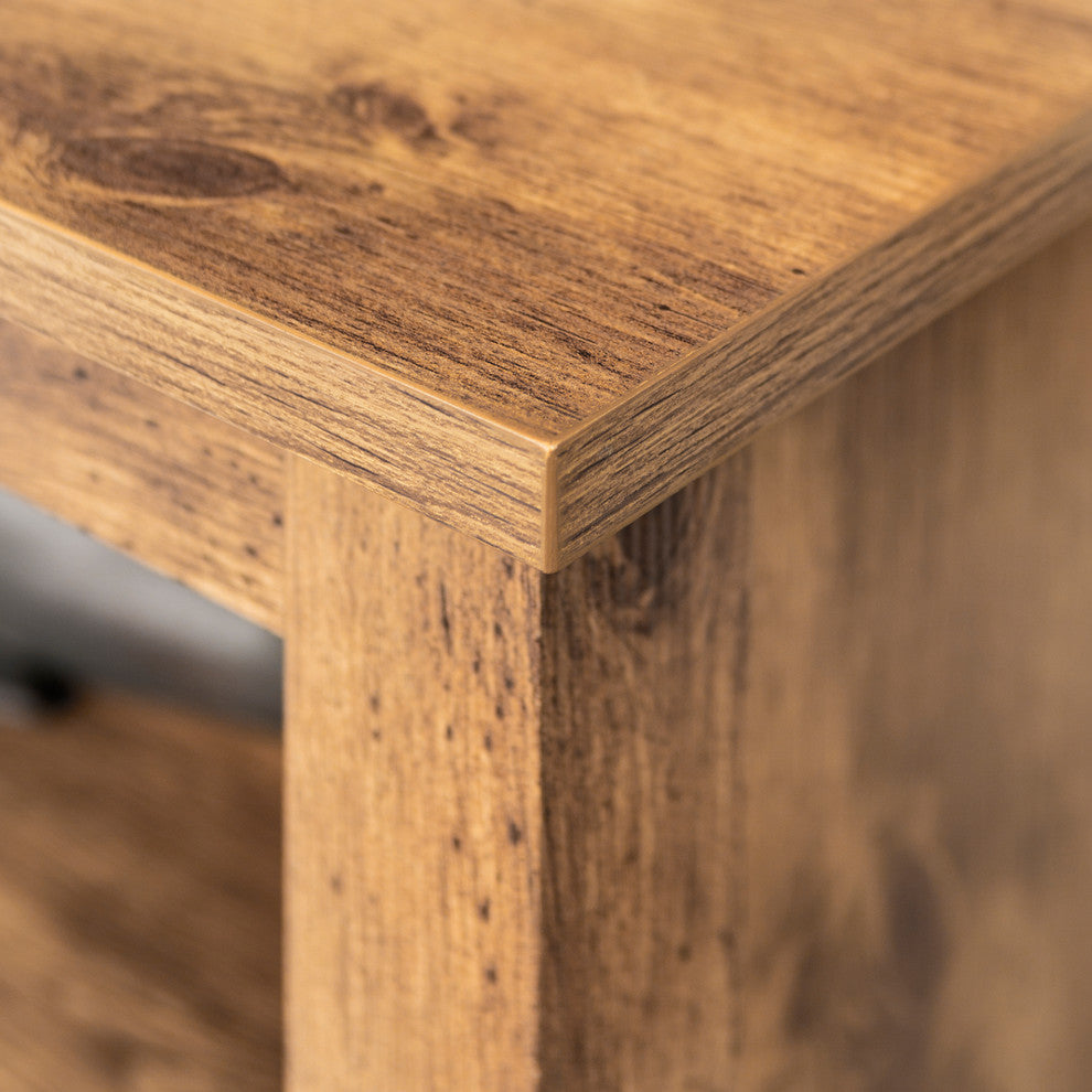 70" Wood Media TV Stand Storage Console, Barnwood