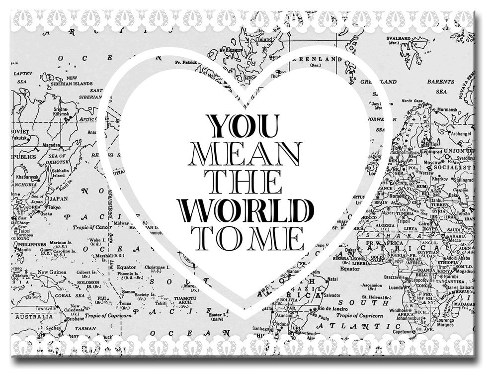Ready2HangArt 'You Mean the World to Me' Canvas Art, (Xs) 12" Hx16" W