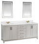 Albia Collection 72" Bathroom Vanity With Sink, Mirror, Countertop, Gray