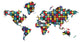 Studio Map Mural, Colorblock, Peel and Stick, 1 Panel, 87"x42"