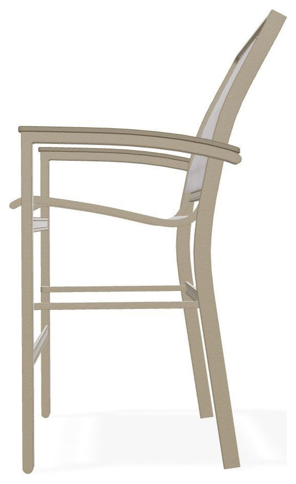 Bazza Sling Balcony Height Stackable Outdoor Stool, Fossil/Beachwood