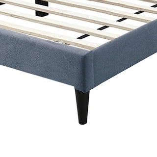 Brushed Linen Fabric Full Bed With Channel Tufting Design, Charcoal