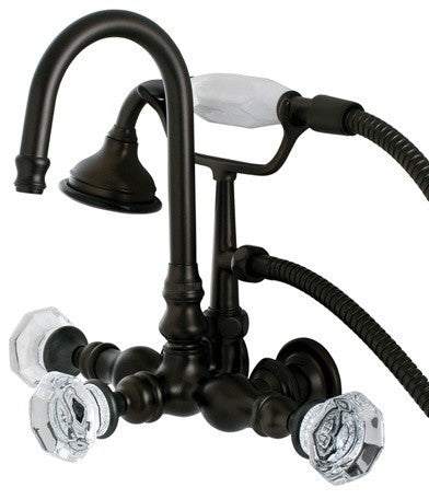 Aqua Vintage Wall Mount Clawfoot Tub Faucet, Oil Rubbed Bronze