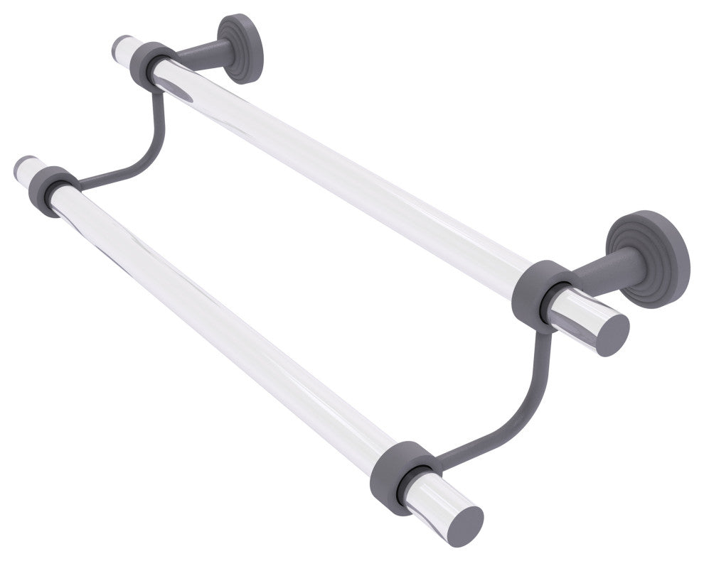 Pacific Beach 18" Double Towel Bar, Matte Gray