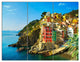 Riomaggiore Village Rocky Beach, Seascape Triptych Canvas Print, 36x28, 3 Panels