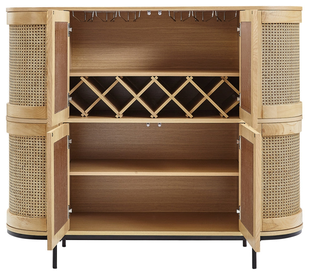 Loft Lyfe Darrius Cabinet, Storage, 4-Door, 55Lx17.7Wx47H, Oak
