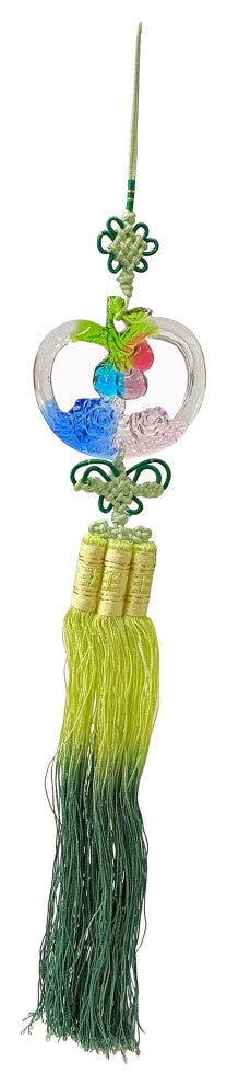 Crystal Glass Fengshui Fortune Mix Color Apple Shape Pendant Deco Tassel Hws2208