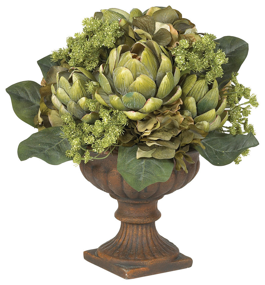 Artichoke Centerpiece Silk Flower Arrangement