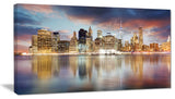 "New York Skyline at Sunrise With Reflection" Art, 60"x28", 1 Panel