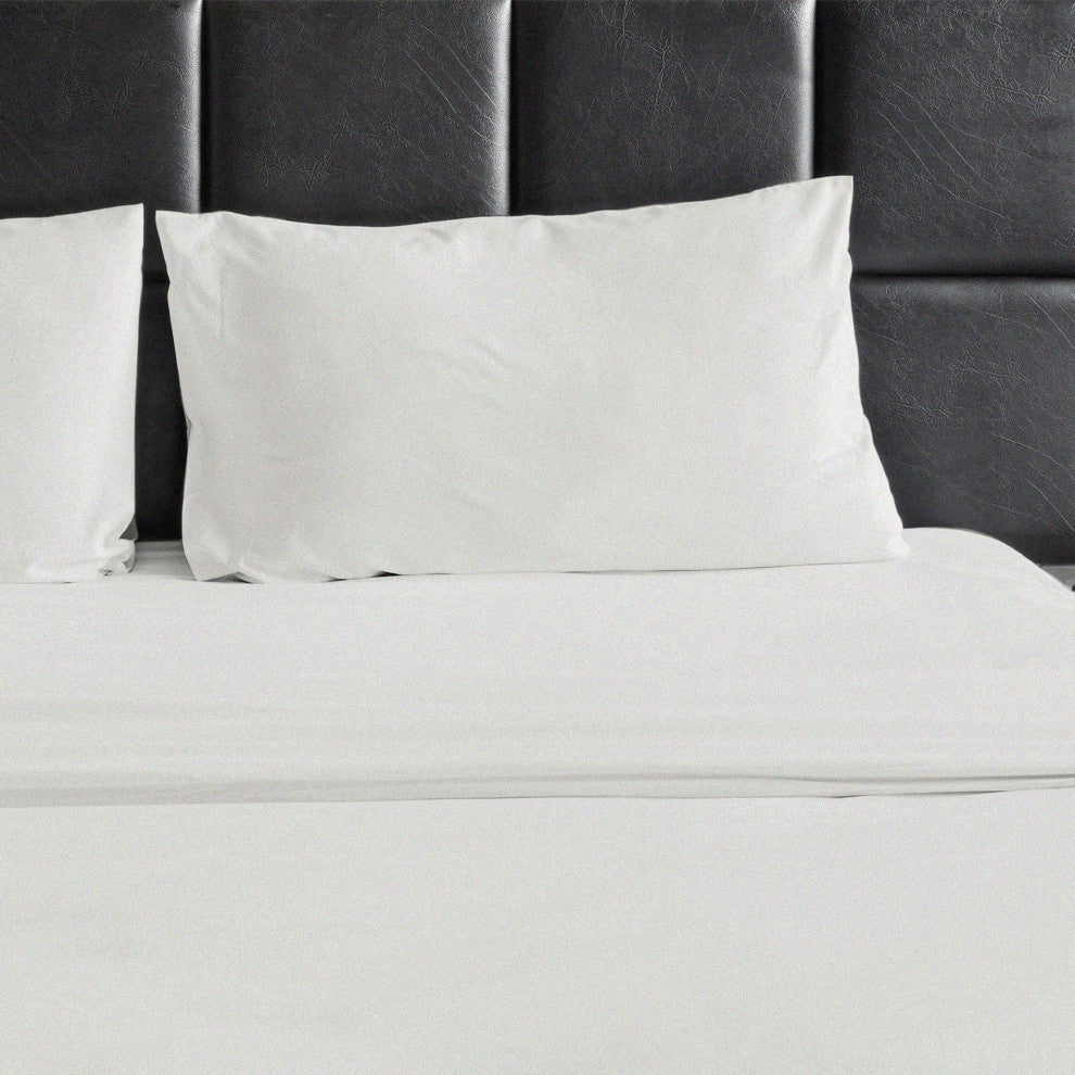 Bluff City Bedding, 1800 Thread Count 4-Piece Set, White, Queen