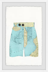 "Map Shorts" Framed Painting Print, 12"x18"