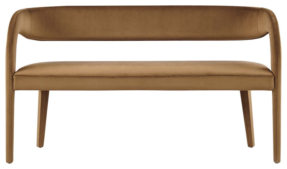 Pinnacle Performance Velvet Accent Bench, Brown