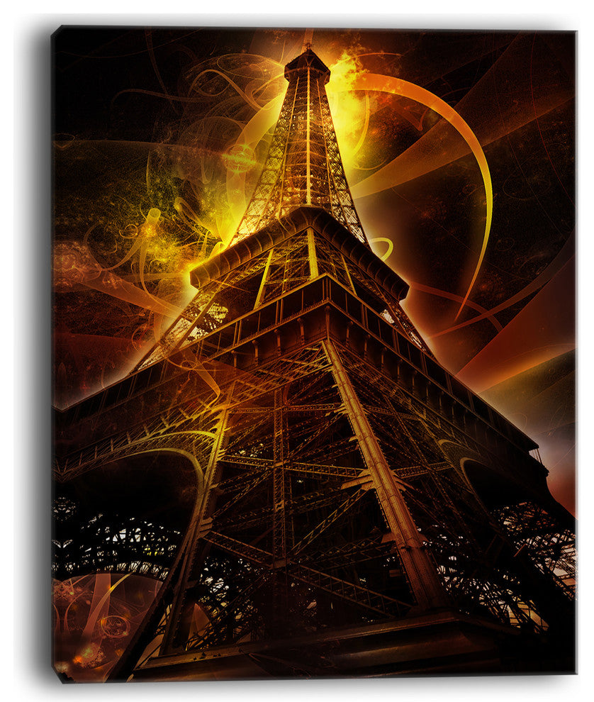 "Paris Eiffel Tower on Fantasy Background" Cityscape Canvas print, 30"x40"