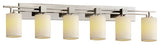 Aero 6-Light Bath Bar, Cylinder, Brushed Nickel, Cream, LED