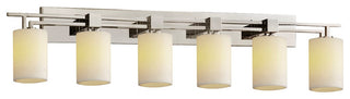 Aero 6-Light Bath Bar, Cylinder, Brushed Nickel, Cream, LED