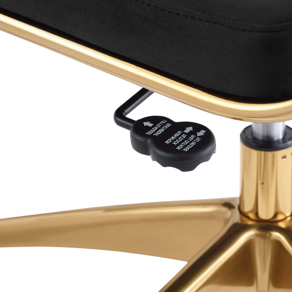 Computer Work Desk Chair, Velvet, Black, Modern, Home Business Office Furniture