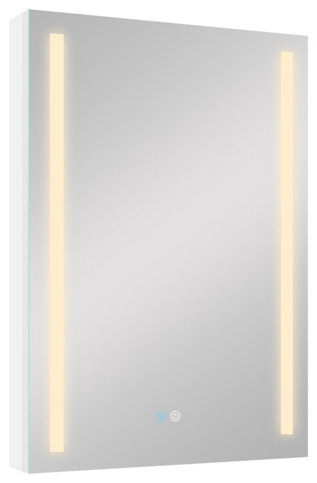 20 in. W x 30 in. H Aluminum Surface Mount Medicine Cabinet with Lighted Mirror