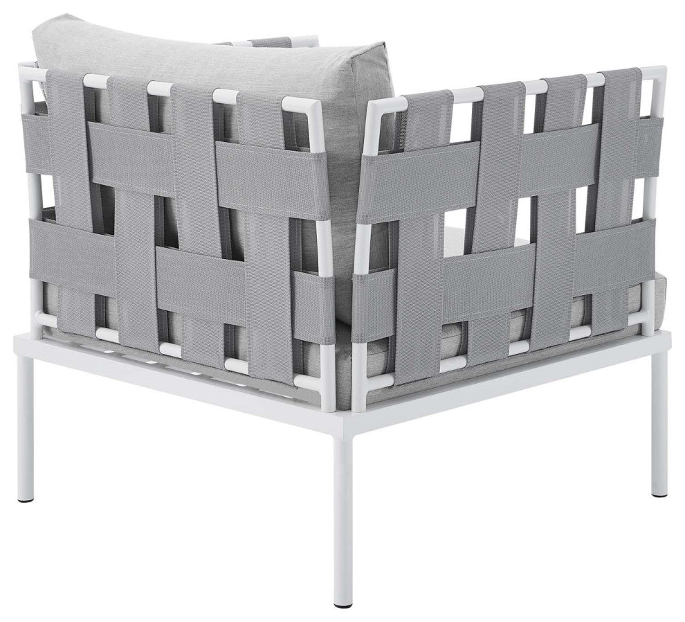 Harmony 7-Piece Sunbrella Outdoor Patio Aluminum Sectional Sofa Set, Gray Gray