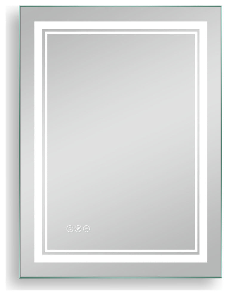 24x32 In. Anti-Fog Dimmable Multi-Color Inductive Touch LED Vanity Mirror