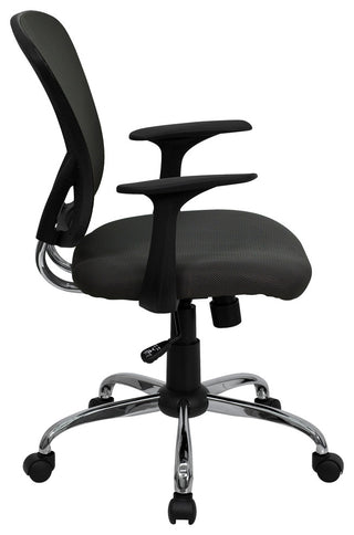 Mid-Back Mesh Swivel Task Chair with Chrome Base, Gray