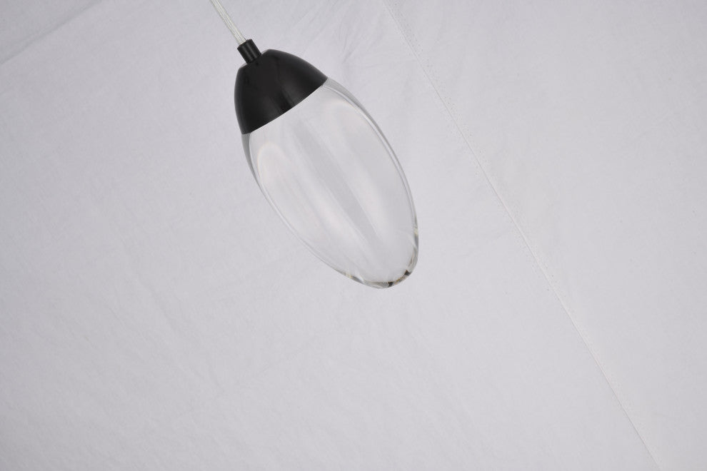 BETHEL INTERNATIONAL OCH04P7BK 1-Light LED Pendant, Matte Black