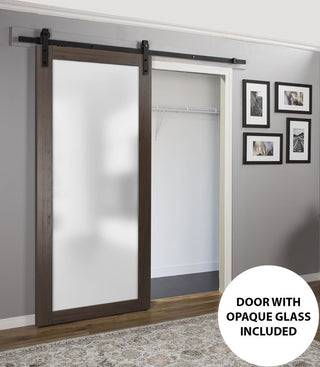 Planum 2102 Interior Sliding Barn Door 36x84 Chocolate Ash & Hardware Rail 6.6ft