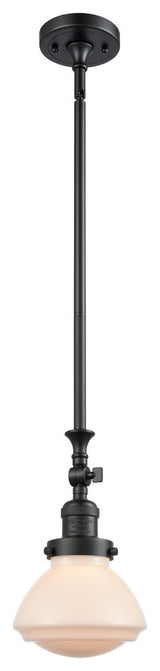 Olean 1-Light Mini Pendant, Matte Black, Matte White