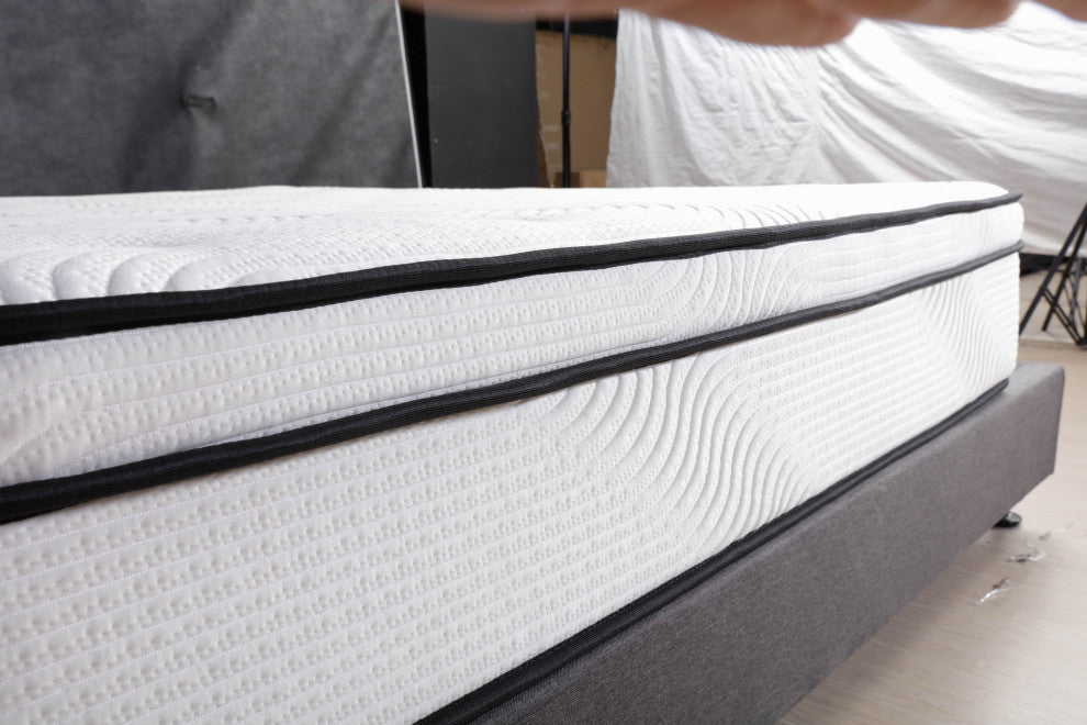 12"? Medium Euro Top Gel Memory Foam Hybrid Pocket Spring Mattress, King