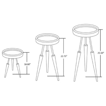 Lily 3pc Round Accent Side Table Set