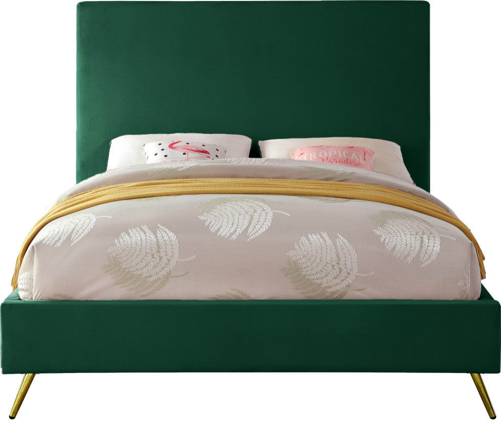 Jasmine Velvet Bed, Green, Queen