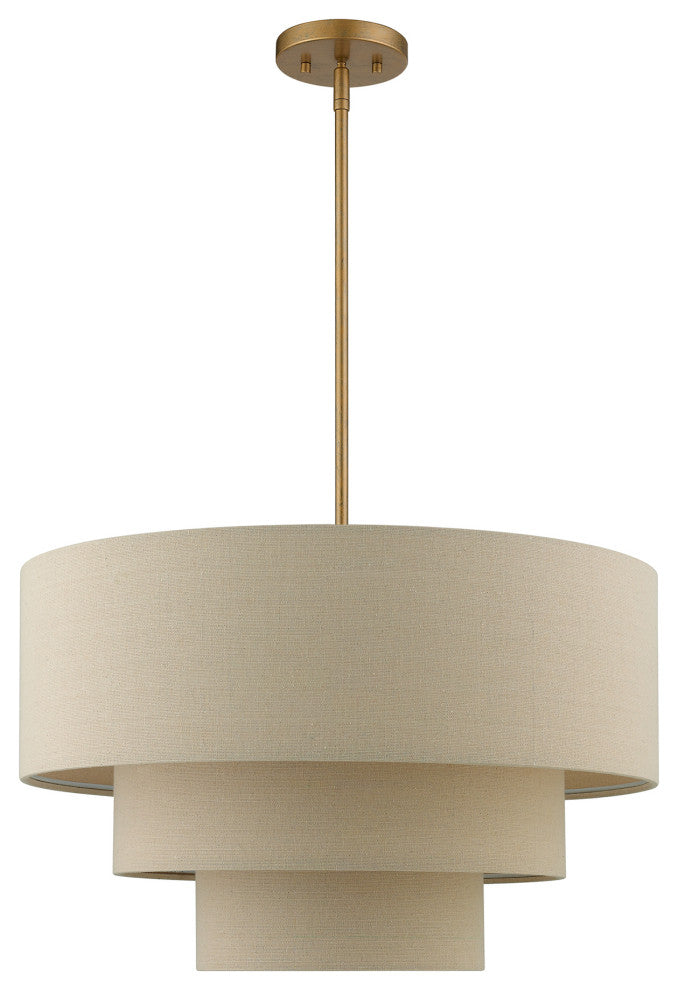 Bellingham 4-Light Antique Gold Leaf Pendant Chandelier