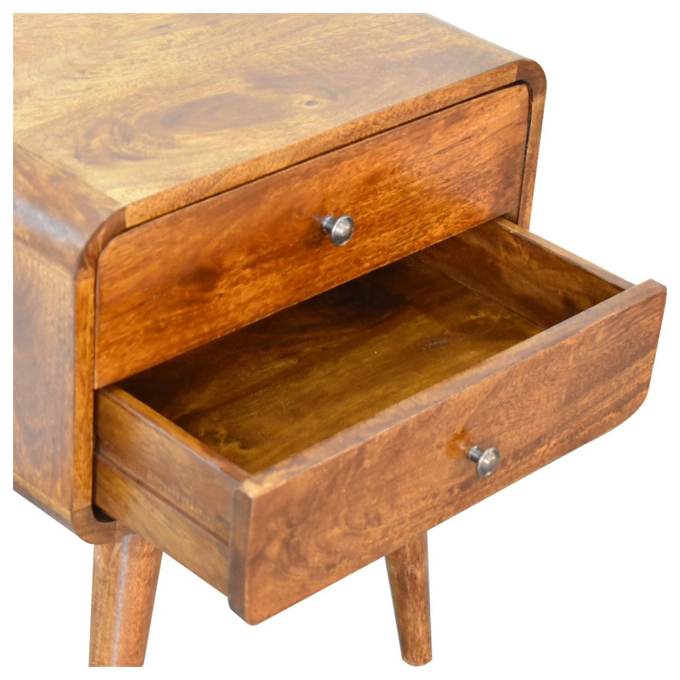 Curved Chestnut Nightstand