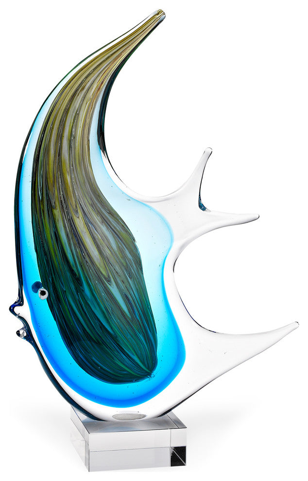 Art Glass Angel Fish 16"