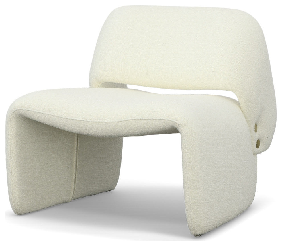 Modrest Tristan Modern Off White Fabric Accent Chair