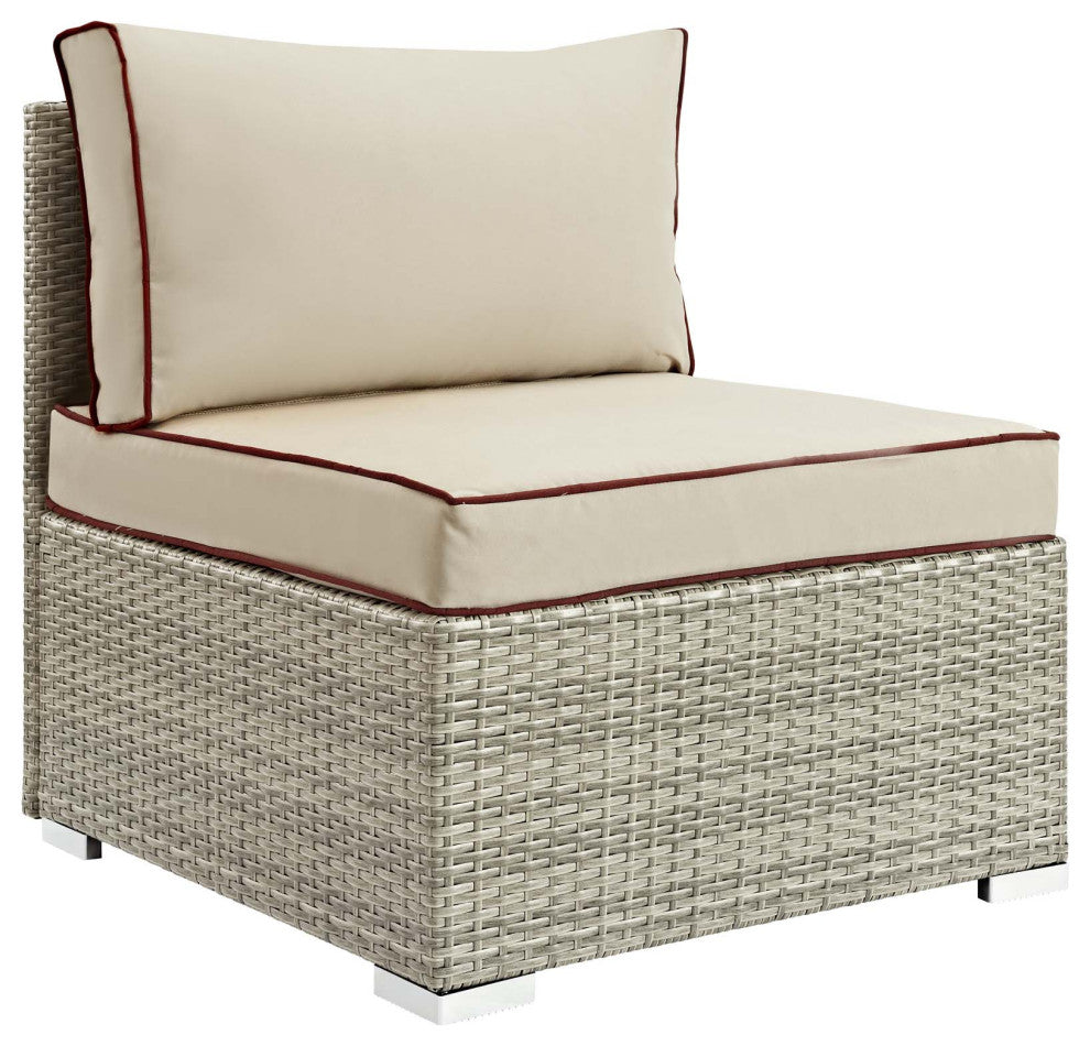 Repose 7-Piece Outdoor Patio Sectional Set Light Gray Beige