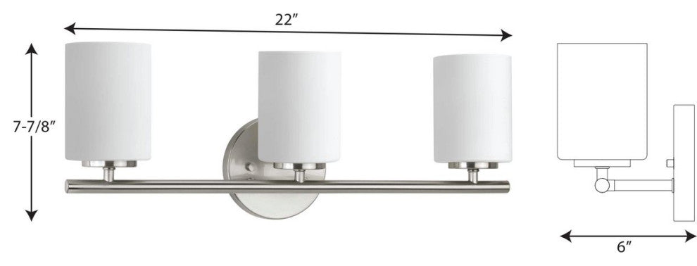 Replay 3-Light Bath Light, Brushed Nickel