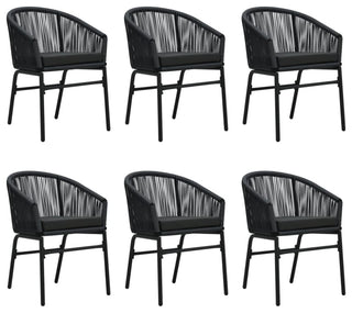 vidaXL Patio Dining Set 7 Piece Black Garden Outdoor Table and Chair Furniture