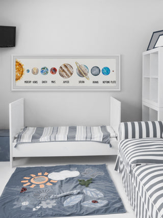 "The Planets in Order" Framed Painting Print, 45x15