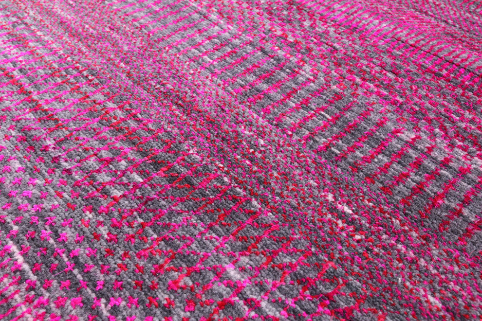 6' Square Super Savannah Gabbeh Wool and Silk Hand-Knotted Rug Q6919