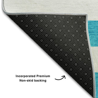 Premium Machine Washable Mayfield AMF528 Teal 1'8" x 2'6" Rug