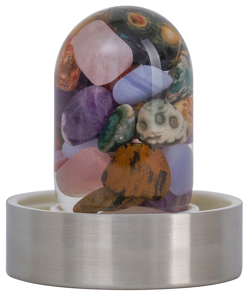 Water Bottle, VitaJuwel ViA Gemwater Bottle, White Loop Caps, 5 Elements